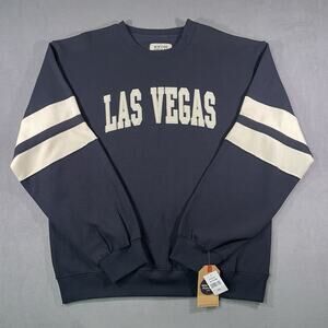 Las Vegas Sweatshirt Mens 2XL Blue New York Popular Fleece Crewneck Pullover NWT